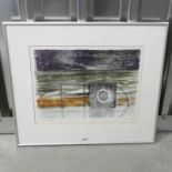 K ROBERTS 'FEBRUARY SEASCAPE' SIGNED FRAMED LITHOGRAPH 11/17 28 CM X 38 CM