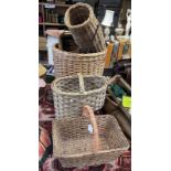 SELECTION OF WICKER BASKETS ETC.