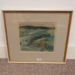 WILLIAM GEORGE GILLIES - (ARR) 'QUARRY' SIGNED FRAMED WATERCOLOUR 25 CM X 28 CM