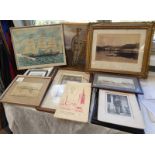 SELECTION OF FRAMED PRINTS, PICTURES ETC TO INCLUDE 1880'S PHOTOGRAPH OF OBAN,