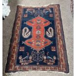 RED & BLUE MIDDLE EASTERN RUG,