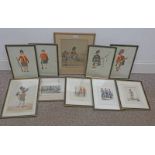 SELECTION OF MILITARY THEMED WATERCOLOURS, ENGRAVINGS ETC TO INCLUDE ; R.