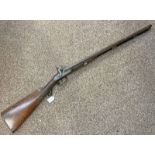 12-BORE PERCUSSION DOUBLE BARRELLED SPORTING GUN POSSIBLY BY WEST OF LONDON, 72.