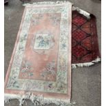 RED MIDDLE EASTERN RUG 97 CM LONG AND ONE OTHER RUG ( 160 X 90 CM) -2-