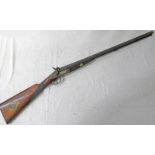 12 BORE DOUBLE BARRELLED PERCUSSION SPORTING GUN WITH 30" SIGHTED BARRELS,