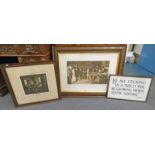 OAK FRAMED ENGRAVING 'WHEN DID YOU LAST SEE YOUR FATHER', FRAMED ENGRAVING SIZED MONO S,O,
