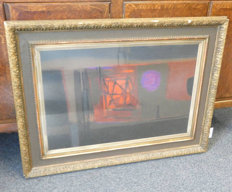 WILLIAM LITTLEJOHN - (ARR) PURPLE MOON SIGNED & DATED 1960 LABEL TO REVERSE GILT FRAMED OIL ON