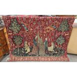 16TH CENTURY STYLE TAPESTRY WALL HANGING WITH FIGURAL DECORATION,