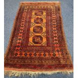ORANGE AND RED MIDDLE EASTERN RUG .