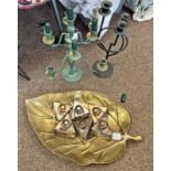 2 METAL CANDELABRA,