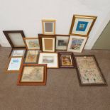 SELECTION OF PICTURE FRAMES, WATERCOLOURS, ETC TO INCLUDE; E DAVIES, HERRON IN STREAM, SIGNED,