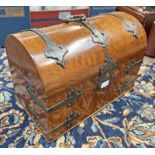 19TH CENTURY WALNUT STATIONARY BOX WITH ETCHED METAL MOUNTS & SECTIONAL INTERIOR, 23.