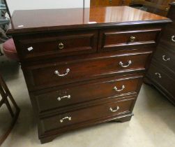 STAG CHEST OF 2 SHORT OVER 3 LONG DRAWERS, 86.