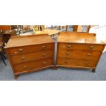 20TH CENTURY OAK DRESSING CHEST WITH 3 GRADUATED DRAWERS & MATCHING 3 DRAWER CHEST