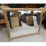 GILT FRAMED OVERMANTLE MIRROR,