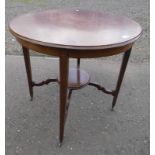 LATE 19TH CENTURY INLAID MAHOGANY CIRCULAR TABLE ON SQUARE TAPERED SUPPORTS,