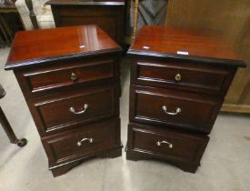 PAIR OF STAG 3 DRAWER BEDSIDE CHESTS