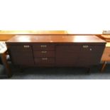 20TH CENTURY MAHOGANY SIDEBOARD WITH 3 DRAWERS & 3 PANEL DOORS,