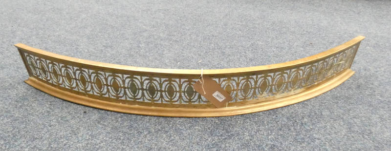 BRASS FENDER WITH BOW FRONT & PIERCED DECORATION,