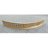 BRASS FENDER WITH BOW FRONT & PIERCED DECORATION,