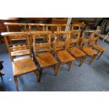 SET OF 11 GOTHIC REVIVAL STYLE MAHOGANY CHURCH CHAIRS ON TURNED SUPPORTS Condition