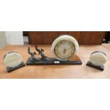 LATE 19TH CENTURY MARBLE MANTLE CLOCK WITH CIRCULAR DIAL,