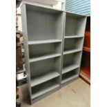 2 OPEN BOOKCASES WITH ADJUSTABLE SHELVES. 182 CM TALL X 71.