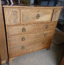 19TH CENTURY INLAID MAHOGANY SECRETAIRE CHEST WITH CENTRALLY SET FALL FRONT DRAWER OPENING TO