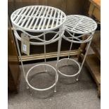 WROUGHT METAL PLANT STAND & MATCHING SMALLER STAND