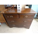 EARLY 20TH CENTURY MAHOGANY CHEST OF 2 SHORT OVER 2 LONG DRAWERS.