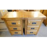 PAIR OF 21ST CENTURY OAK 3 DRAWER BEDSIDE CHESTS