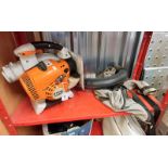 STIHL POWER BLOWER WITH BASKET Condition Report: The lot is in used condition but
