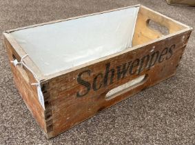 SCHWEPPES WOODEN BOX 47CM LONG