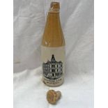 GEORGE LOW MONTROSE STONEWARE BOTTLE WITH BLACK TRANSFER TO FRONT WITHOUT CENTRAL HOTEL BANNER,