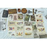SELECTION OF WW1 SILK AND OTHER POST CARDS TO INCLUDE CYPRUS,
