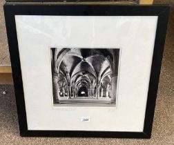 JOHN COOPER THE CLOISTERS, UNIVERSITY OF GLASGOW FRAMED PHOTOGRAPH SIGNED IN PENCIL,