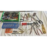 VARIOUS TOOLS TO INCLUDE VICE GRIPS , SCREW DRIVERS,