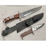 SURVIVAL KNIFE WITH 30 CM LONG BLADE WITH ONE OTHER IN SCABBARD