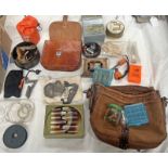 BUSH LORE FLINT AND STEEL, LEATHER POUCH WITH FIRE STARTING EQUIPMENT, ESBIT STOVE,
