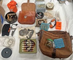 BUSH LORE FLINT AND STEEL, LEATHER POUCH WITH FIRE STARTING EQUIPMENT, ESBIT STOVE,