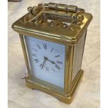 GILT METAL CARRIAGE CLOCK INSCRIBED "PRESENTED TO SERGT. T GALLOWAY R.H.A.