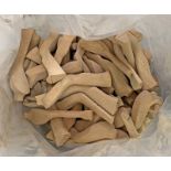 LARGE BAG CONTAINING NUMEROUS WOODEN GOLF CLUB HEAD BLANKS,