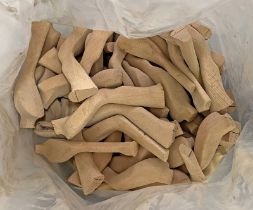 LARGE BAG CONTAINING NUMEROUS WOODEN GOLF CLUB HEAD BLANKS,