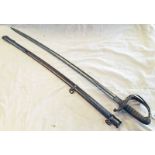 VICTORIAN VOLUNTEERS RIFLE OFFICER'S SWORD WITH 83CM LONG CURVED BLADE BY G JACOB OF TOWCESTER,