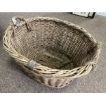 LARGE WICKER BASKET WITH 2 HANDLES,