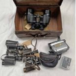 PAIR OF 8 X 30 NOCTUVIST GERMAN BINOCULARS, LIZARS STEREOVUE BINOCULARS, 9 X 35 SOLAROSS BINOCULARS,