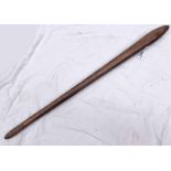 TRIBAL HARDWOOD DIGGING STICK CLUB WITH 64 CM LONG TAPERING BODY WITH STRAITIONS