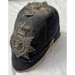 MILITARY DRESS HELMET WITH 1ST VOLUNTEER BATTALION THE NORTH STAFFORDSHIRE REGIMENT HELMET PLATE,