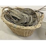 LARGE WICKER BASKET WITH 2 HANDLES,