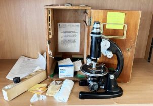 SWIFT & SON, LONDON, MICROSCOPE IN CASE WITH VARIOUS ACCESSORIES ETC.